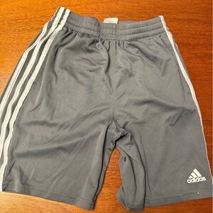 Adidas Kids Charcoal Gray Shorts with White Stripes